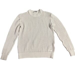 TNA ARITZIA Cream Chrochet Knit Crewneck Long Sleeve Sweater XS